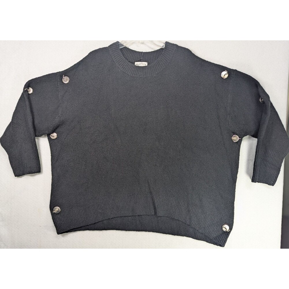 Ava + Viv - Women's - Plus V-Neck - Knit Pullover Sweater - Black - Size 4x